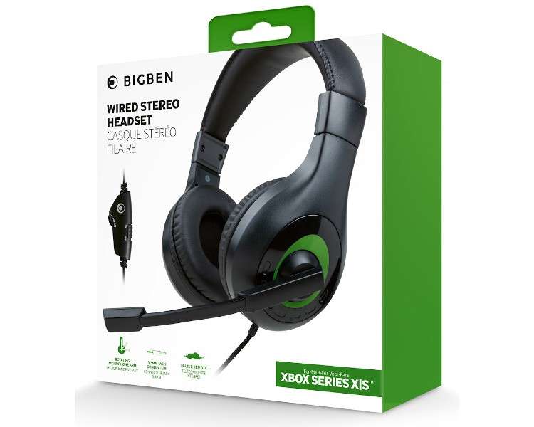 BIGBEN WIRED STEREO HEADSET (NEGRO/VERDE) (XBONE)