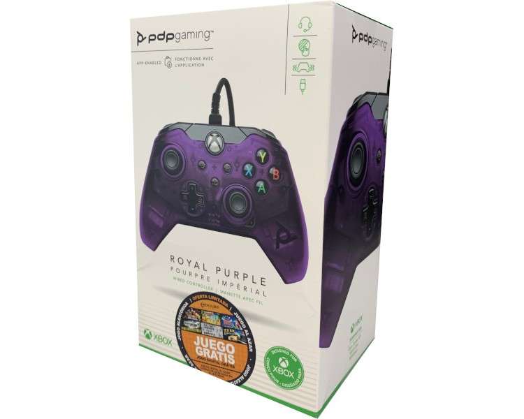 PDP WIRED CONTROLLER ROYAL PURPLE (XBONE/PC) (JUEGO DIGITAL GRATIS)