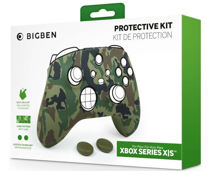 BIGBEN PROTECTIVE KIT SILICONA + 2 THUMBSTICKS CAMO