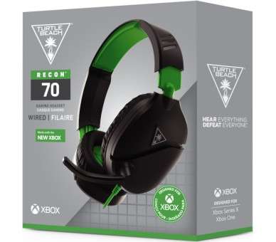 TURTLE BEACH WIRED GAMING HEADSET RECON 70 BLACK/GREEN (NEGRO/VERDE) (XBONE)