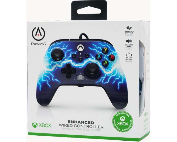 POWER A ENHANCED WIRED CONTROLLER ARC LIGHTNING  (XBONE/WINDOWS 10)