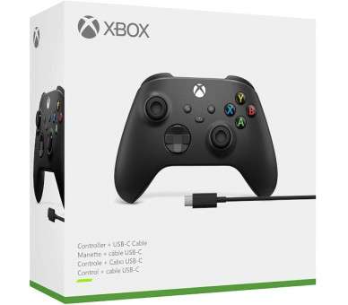 WIRELESS CONTROLLER  BLACK + USB CABLE  (XBONE/PC)