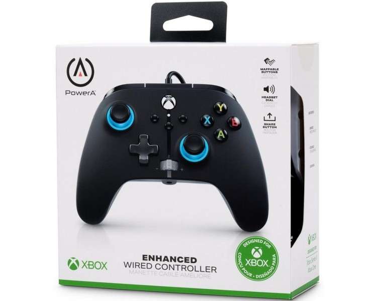 POWER A ENHANCED WIRED CONTROLLER BLUE HINT (NEGRO/AZUL) (XBONE/WINDOWS 10)