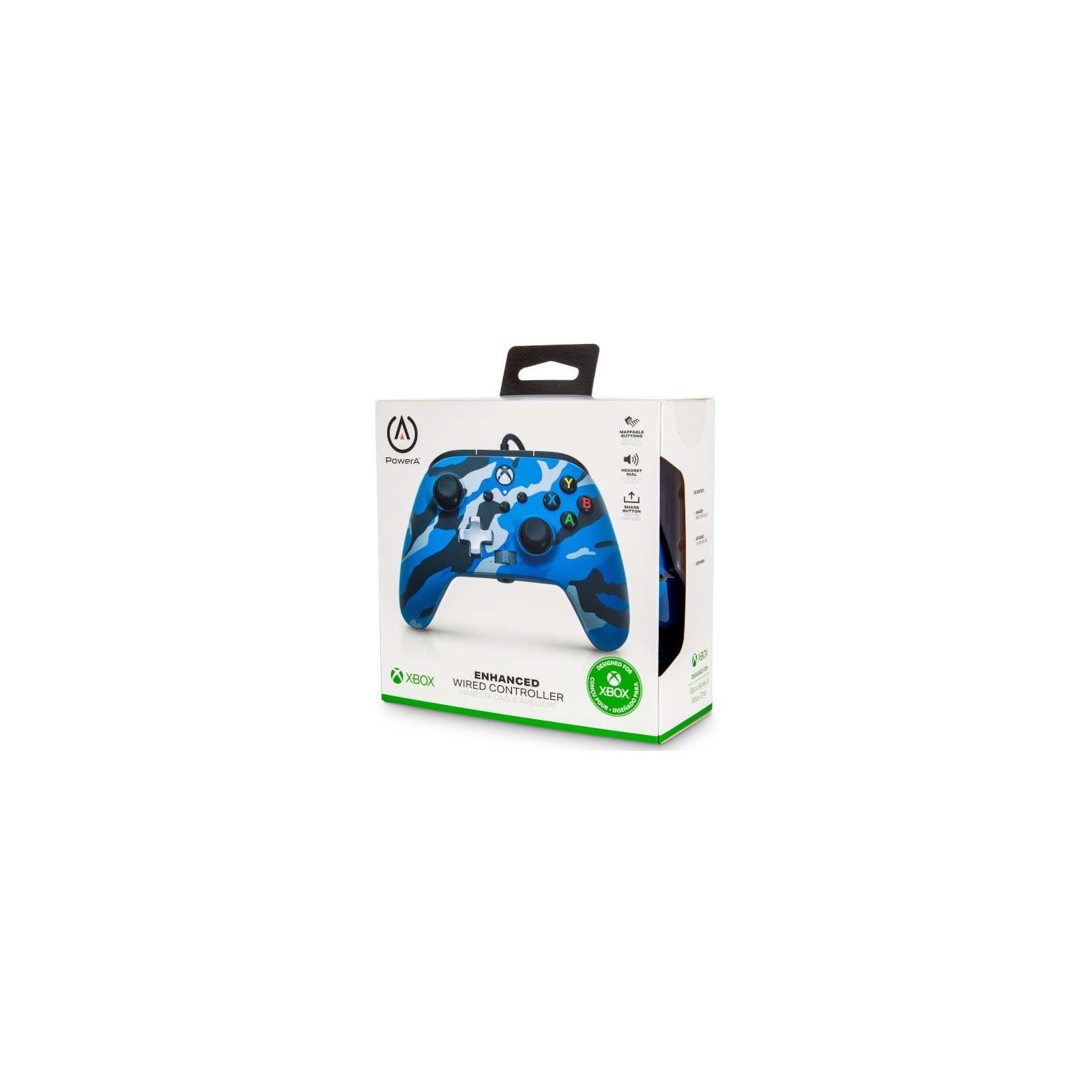 POWER A ENHANCED WIRED CONTROLLER METALLIC CAMO/BLUE (AZUL MILITAR METALICO) (XBONE/PC)