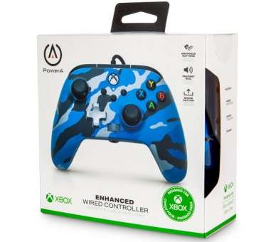 POWER A ENHANCED WIRED CONTROLLER METALLIC CAMO/BLUE (AZUL MILITAR METALICO) (XBONE/PC)