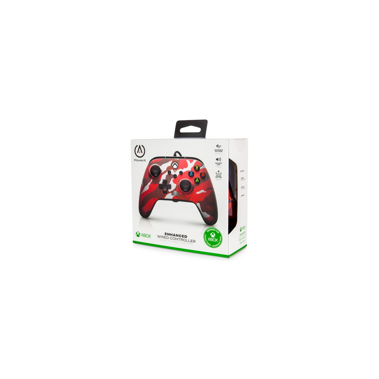 POWER A ENHANCED WIRED CONTROLLER– METALLICCAMO/RED (ROJO METALICO MILITAR) (XBONE/PC)