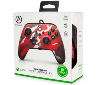 POWER A ENHANCED WIRED CONTROLLER– METALLICCAMO/RED (ROJO METALICO MILITAR) (XBONE/PC)