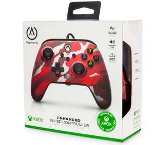 POWER A ENHANCED WIRED CONTROLLER– METALLICCAMO/RED (ROJO METALICO MILITAR) (XBONE/PC)