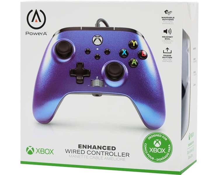 POWER A ENHANCED WIRED CONTROLLER NEBULA (XBONE/PC)