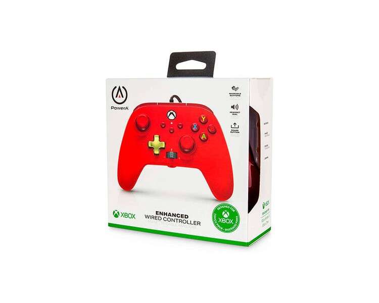 POWER A ENHANCED WIRED CONTROLLER RED (ROJO) (XBONE/PC)