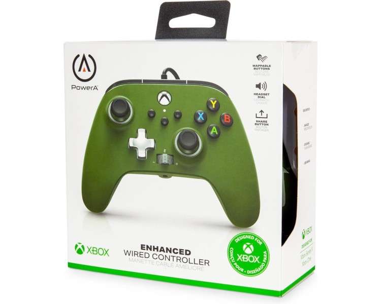 POWER A ENHANCED WIRED CONTROLLER SOLDIER (VERDE MILITAR) (XBONE/PC)