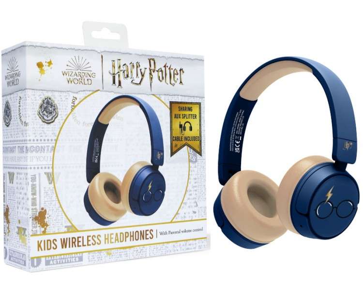 OTL KIDS WIRELESS HEADPHONES HARRY POTTER LIGHTNING BOLD SCAR NAVY (CONSOLAS/MOVIL/TABLET)