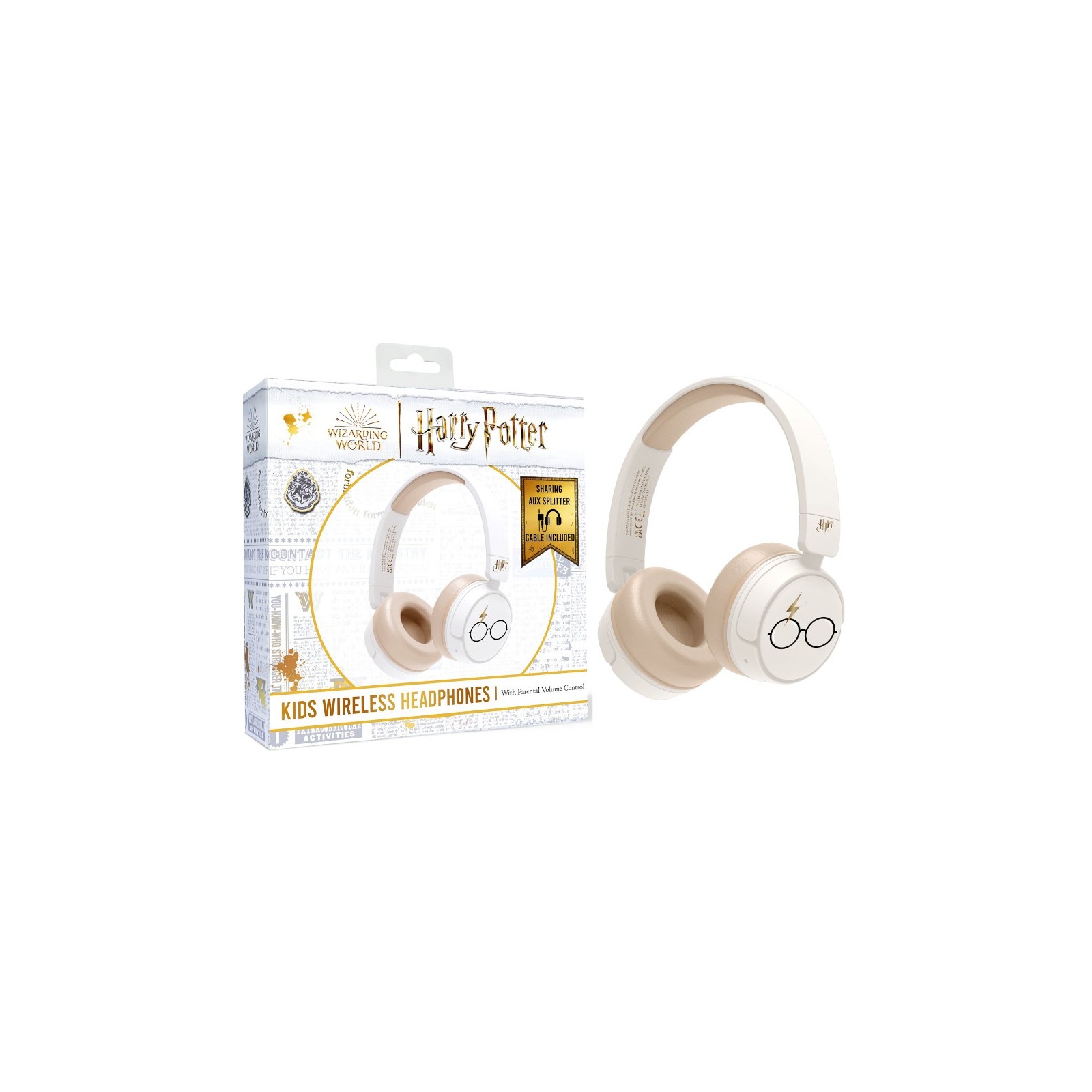 OTL KIDS WIRELESS HEADPHONES HARRY POTTER LIGHTNING BOLD SCAR WHITE (CONSOLAS/MOVIL/TABLET)