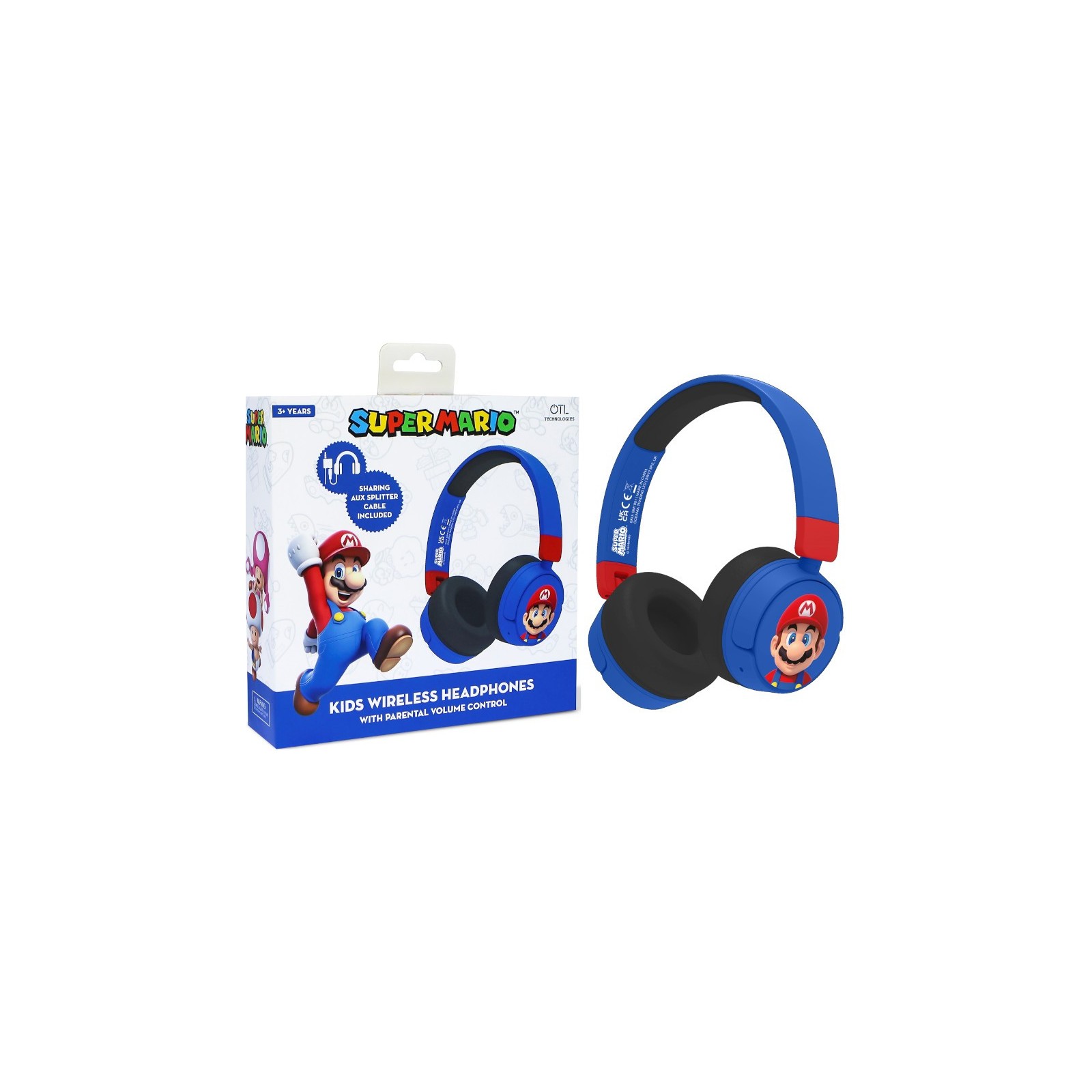 OTL WIRELESS BLUETOOTH HEADPHONE SUPER MARIO AZUL (MOVIL/TABLET)