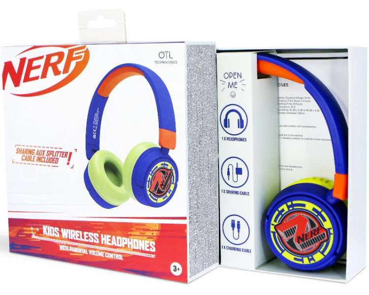 OTL KIDS WIRELESS BLUETOOTH HEADPHONE NERF OR NOTHING (MOVIL/TABLET)