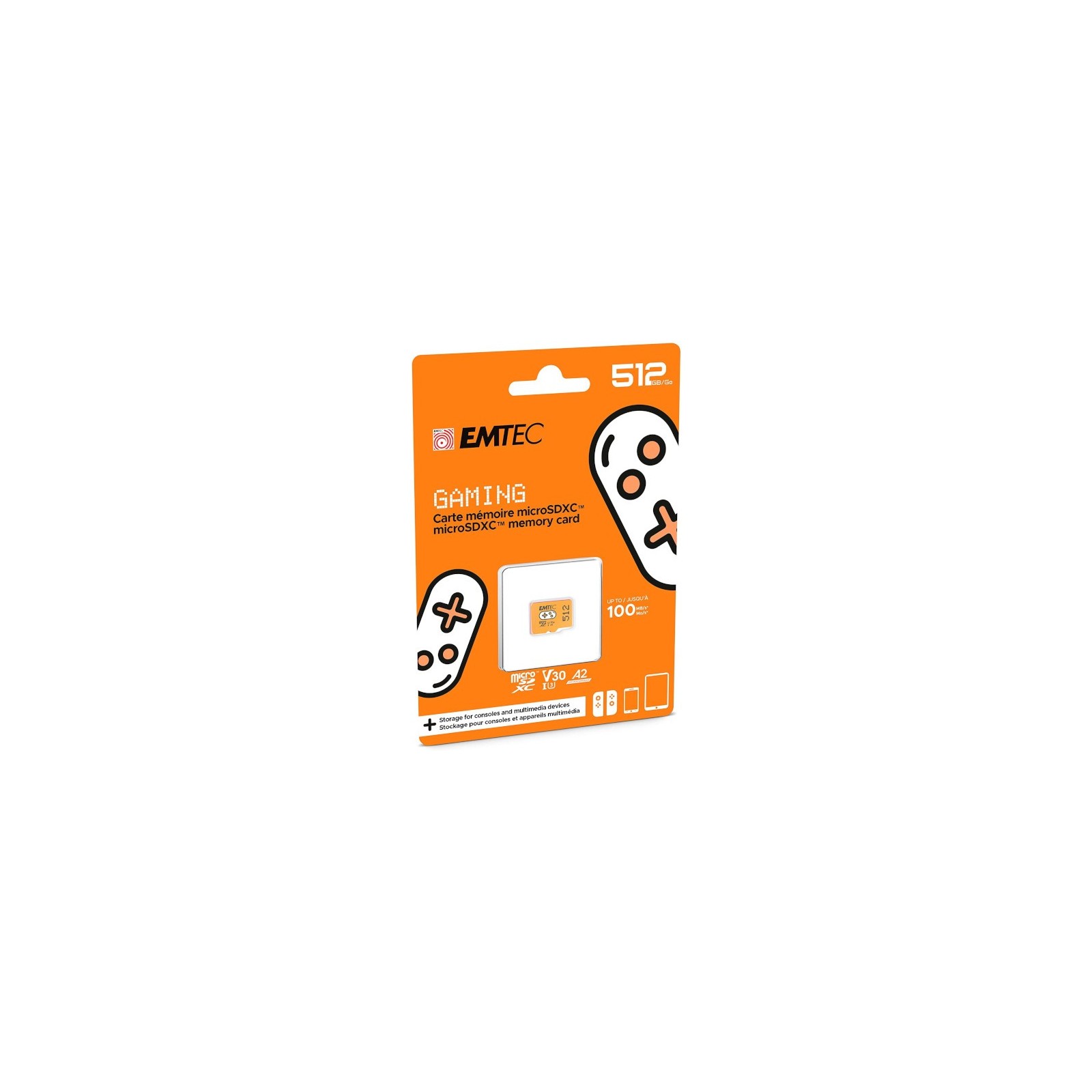 EMTEC MICROSDXC UHS-1 U3 V30 A1 512GB ORANGE (NARANJA) (SWITCH)