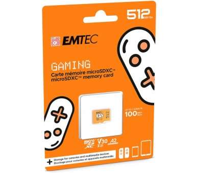 EMTEC MICROSDXC UHS-1 U3 V30 A1 512GB ORANGE (NARANJA) (SWITCH)