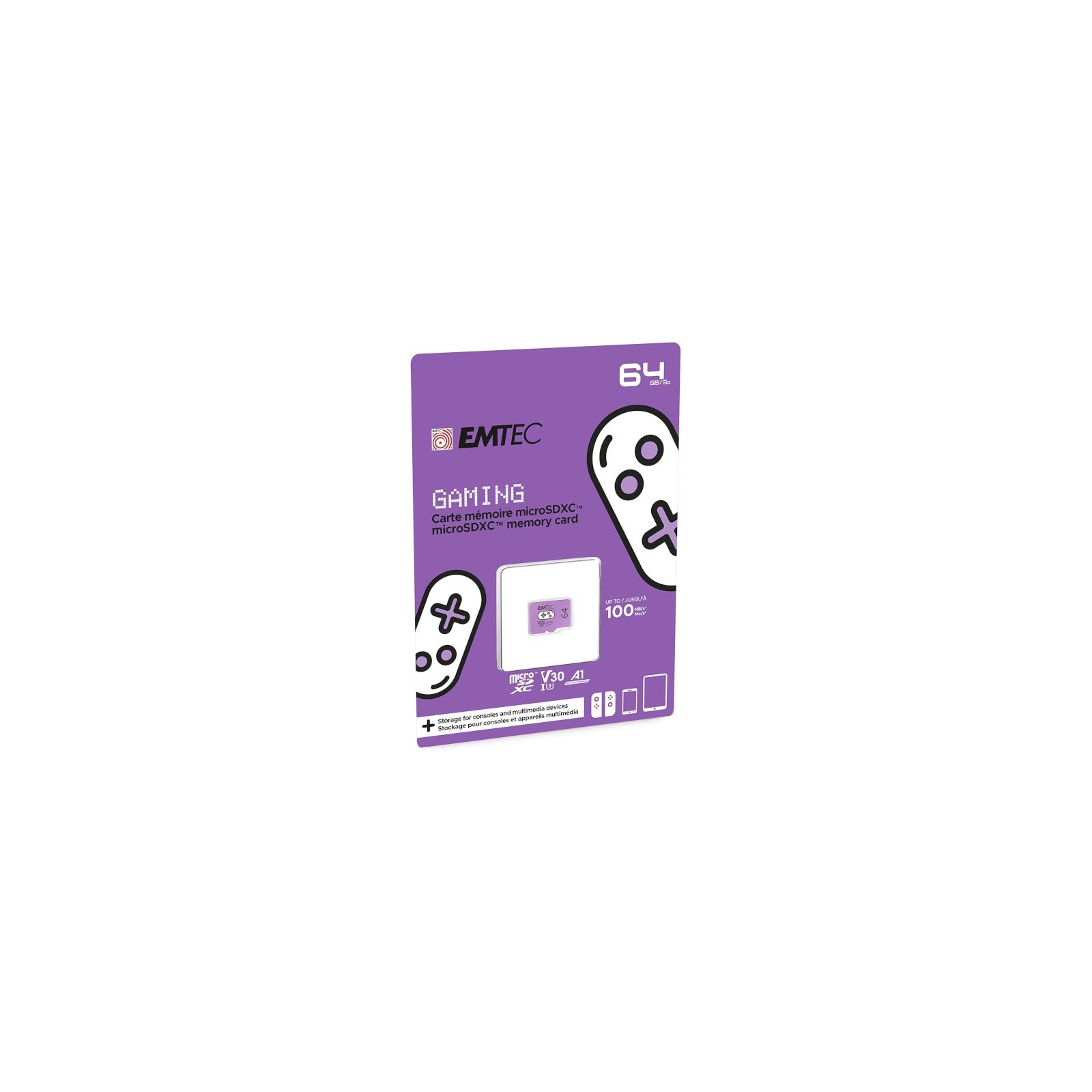 EMTEC MICROSDXC UHS-1 U3 V30 A1 64GB PURPLE (PURPURA) (SWITCH)