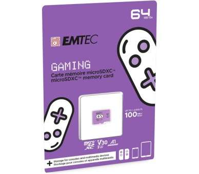 EMTEC MICROSDXC UHS-1 U3 V30 A1 64GB PURPLE (PURPURA) (SWITCH)