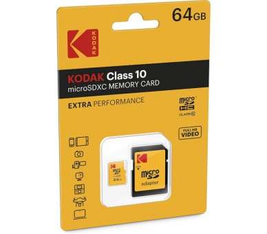 KODAK CLASS 10 MICROSDHC 64GB + ADAPTER