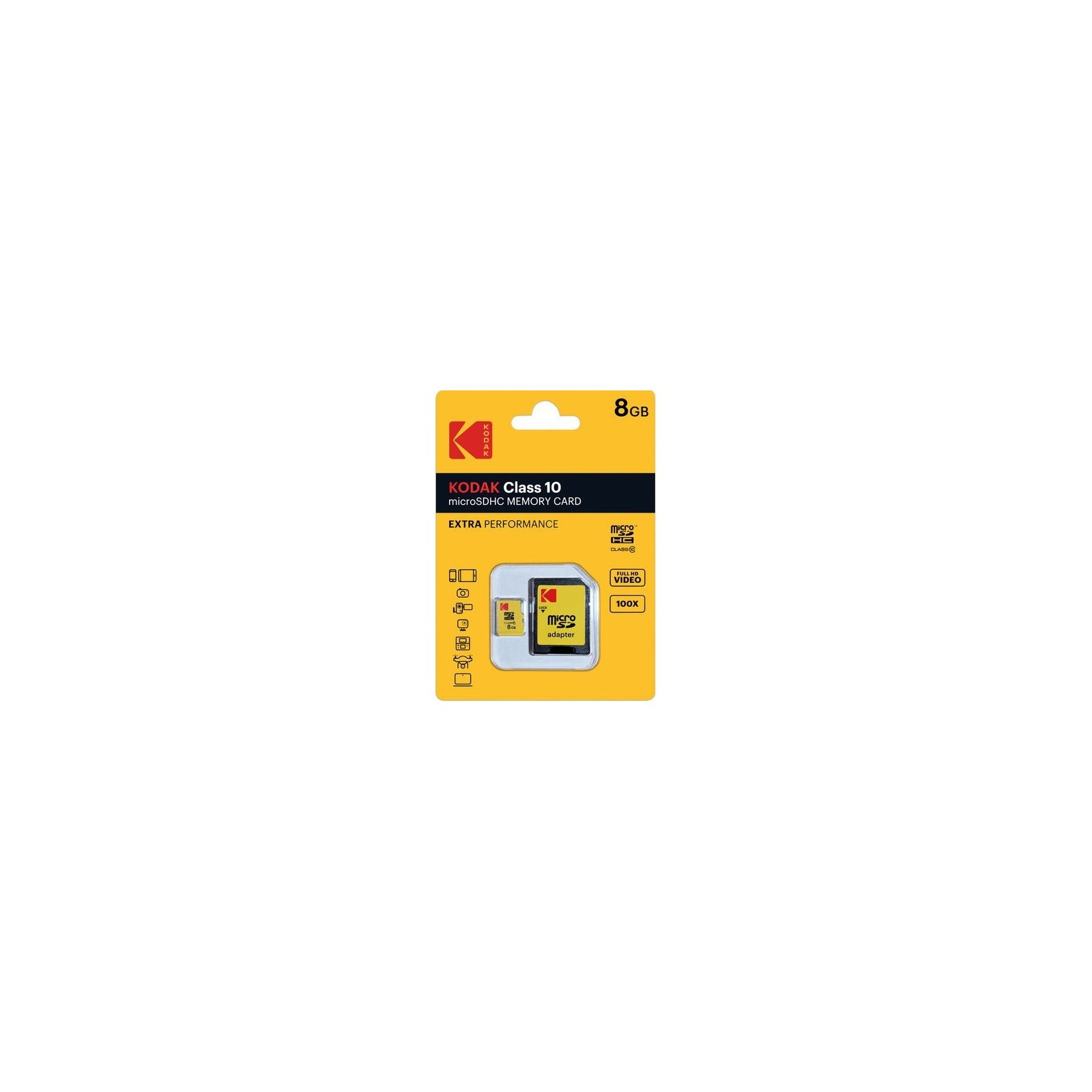 KODAK CLASS 10 MICROSDHC 8GB + ADAPTER