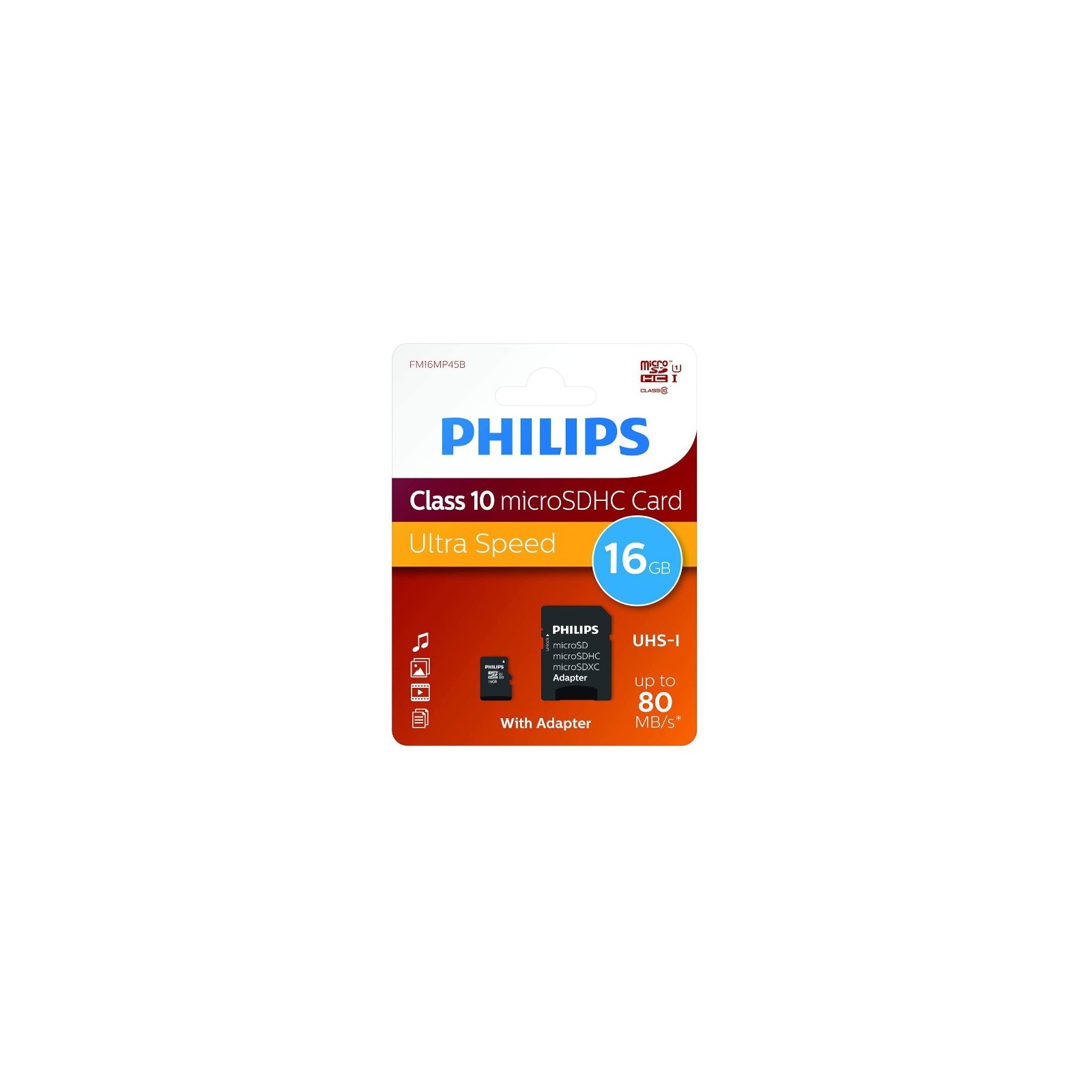 PHILIPS UHS-I MICRO SDXC CARD 16GB  + ADAPTER