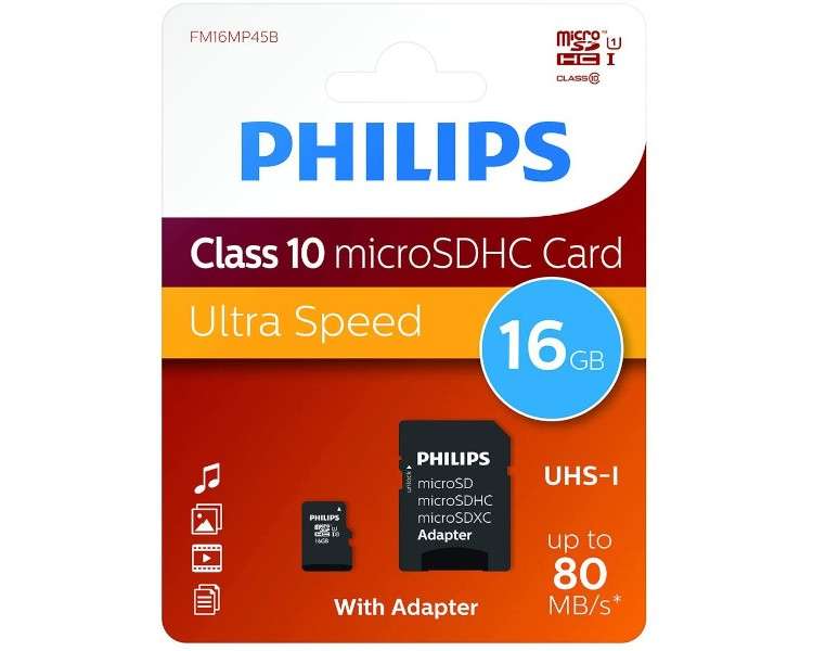 PHILIPS UHS-I MICRO SDXC CARD 16GB  + ADAPTER