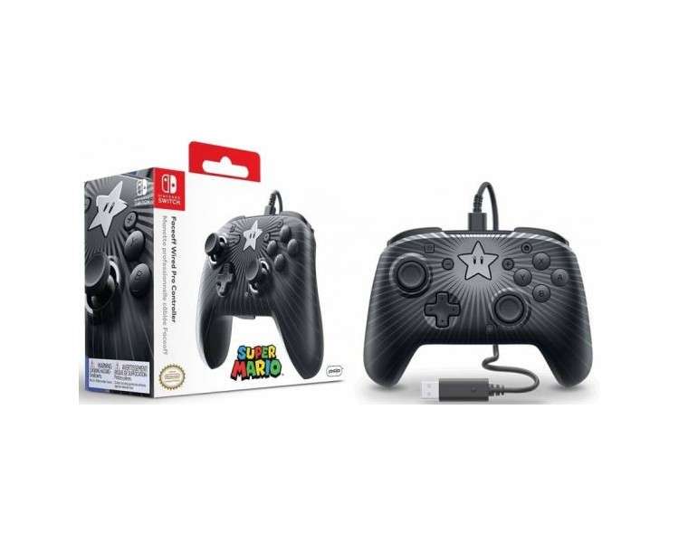 PDP FACEOFF WIRED PRO CONTROLLER STAR MARIO LICENCIADO