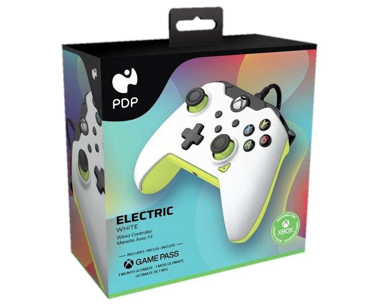 PDP WIRED CONTROLLER ELECTRIC WHITE + GAME PASS 1 MES (XBONE/PC)