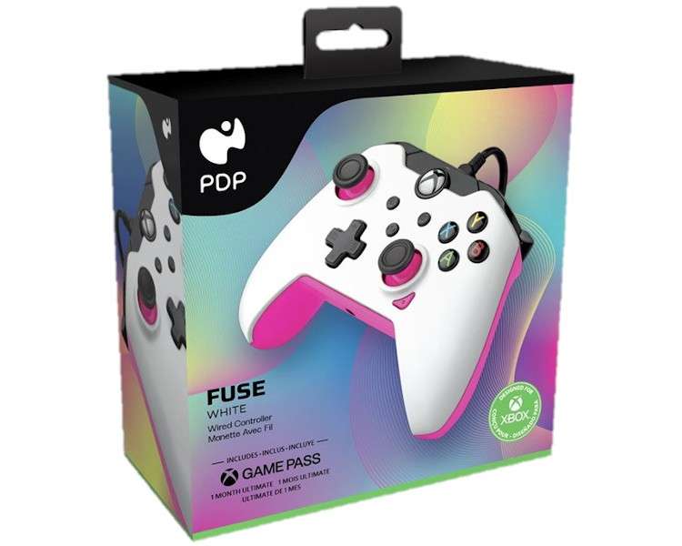 PDP WIRED CONTROLLER FUSE WHITE + GAME PASS 1 MES (XBONE)