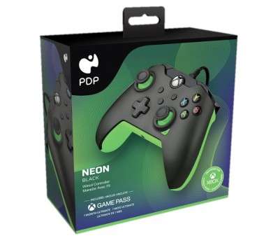 PDP WIRED CONTROLLER NEON BLACK + GAME PASS 1 MES (XBONE)