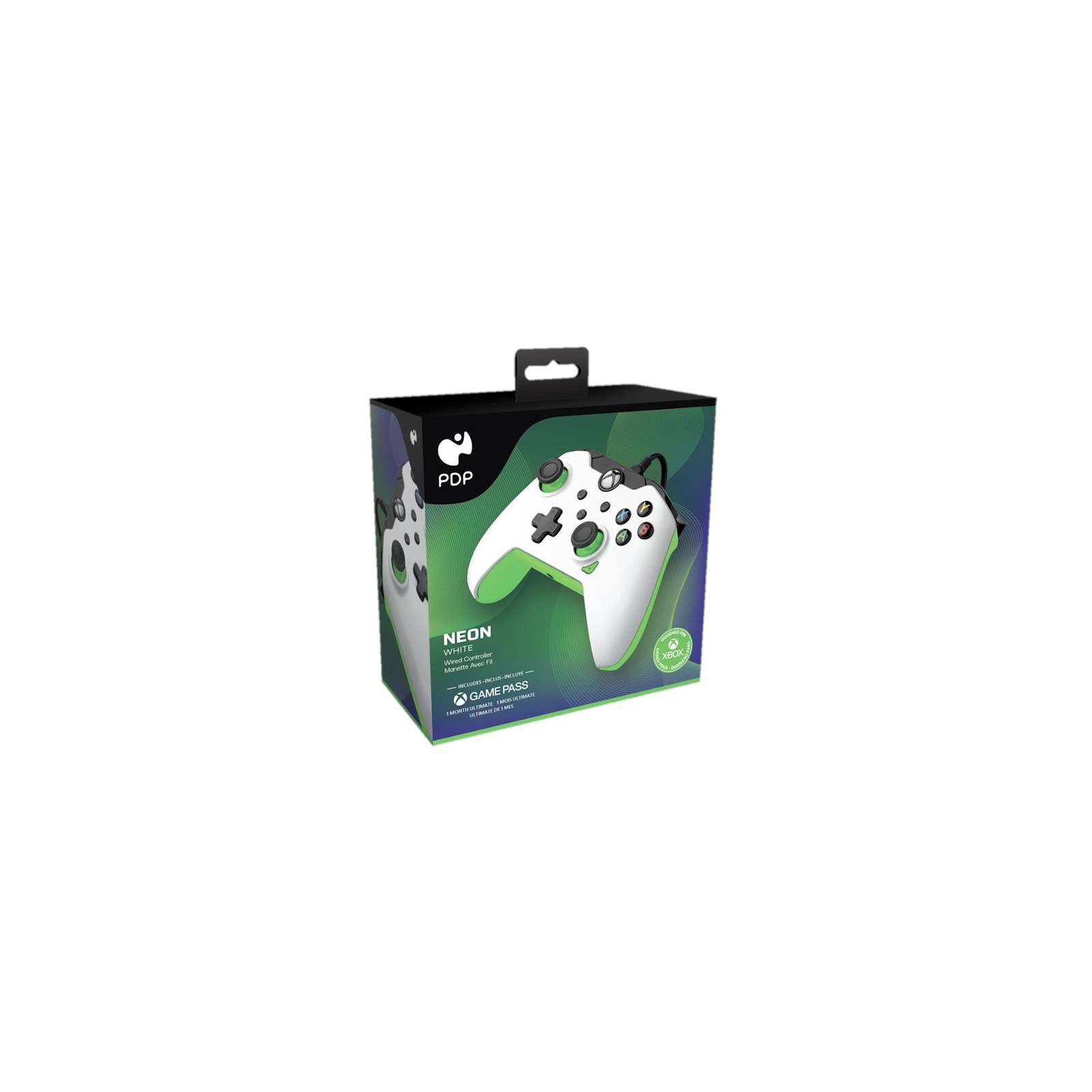 PDP WIRED CONTROLLER NEON WHITE + GAME PASS 1 MES (XBONE/PC)