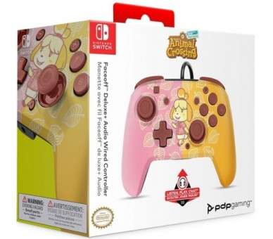 PDP FACEOFF DELUXE AUDIO WIRED CONTROLLER ANIMAL CROSSING: ISABELLE