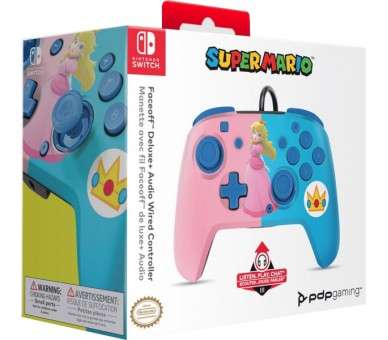 PDP FACEOFF DELUXE AUDIO WIRED CONTROLLER SUPER MARIO: PEACH