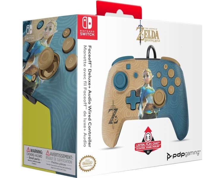 PDP FACEOFF DELUXE AUDIO WIRED CONTROLLER ZELDA BREATH (SWITCH/OLED)