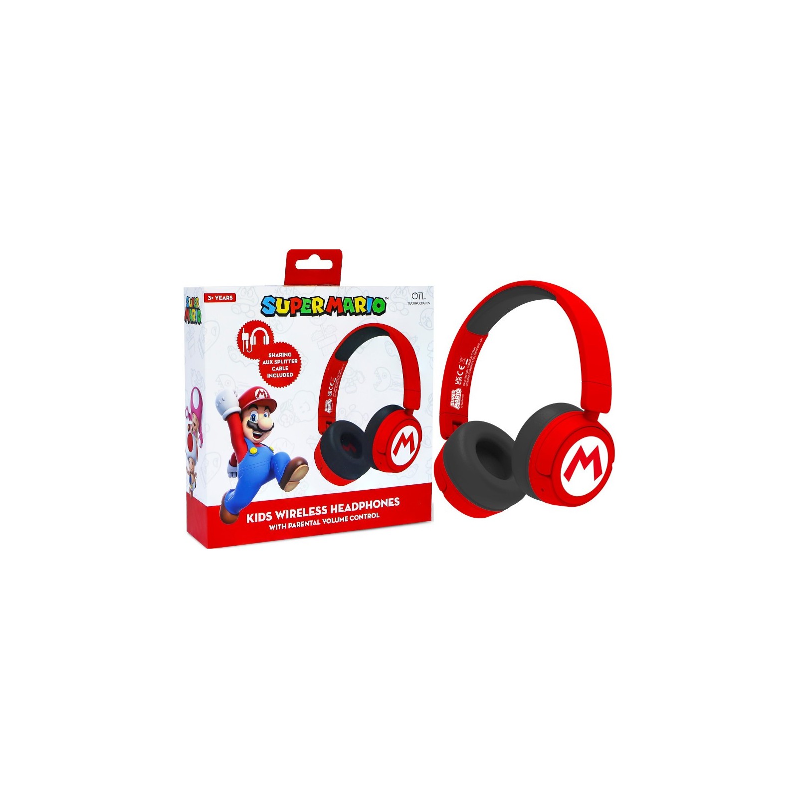 OTL WIRELESS BLUETOOTH HEADPHONE SUPER MARIO ROJO (MOVIL/TABLET)