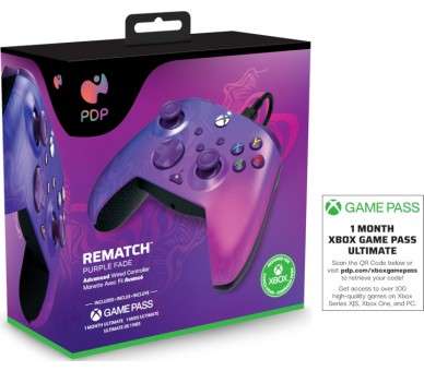 PDP REMATCH WIRED CONTROLLER PURPLE FADE + GAME PASS 1 MES (XBONE)