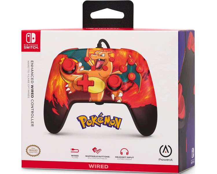 POWER A WIRED CONTROLLER POKÉMON - CHARIZARD VORTEX