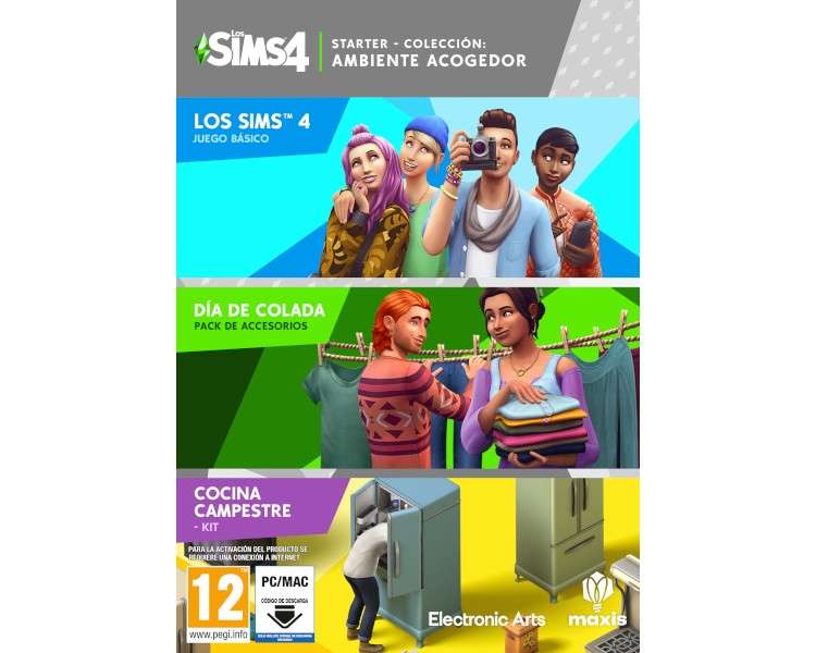 LOS SIMS 4 STARTER COLLECTION: AMBIENTE ACOGEDOR (LOS SIMS 4 + DIA DE COLADA + COCINA CAMPESTRE)