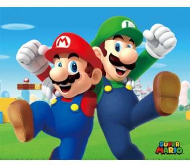 POSTER 3D SUPER MARIO - MARIO & LUIGI