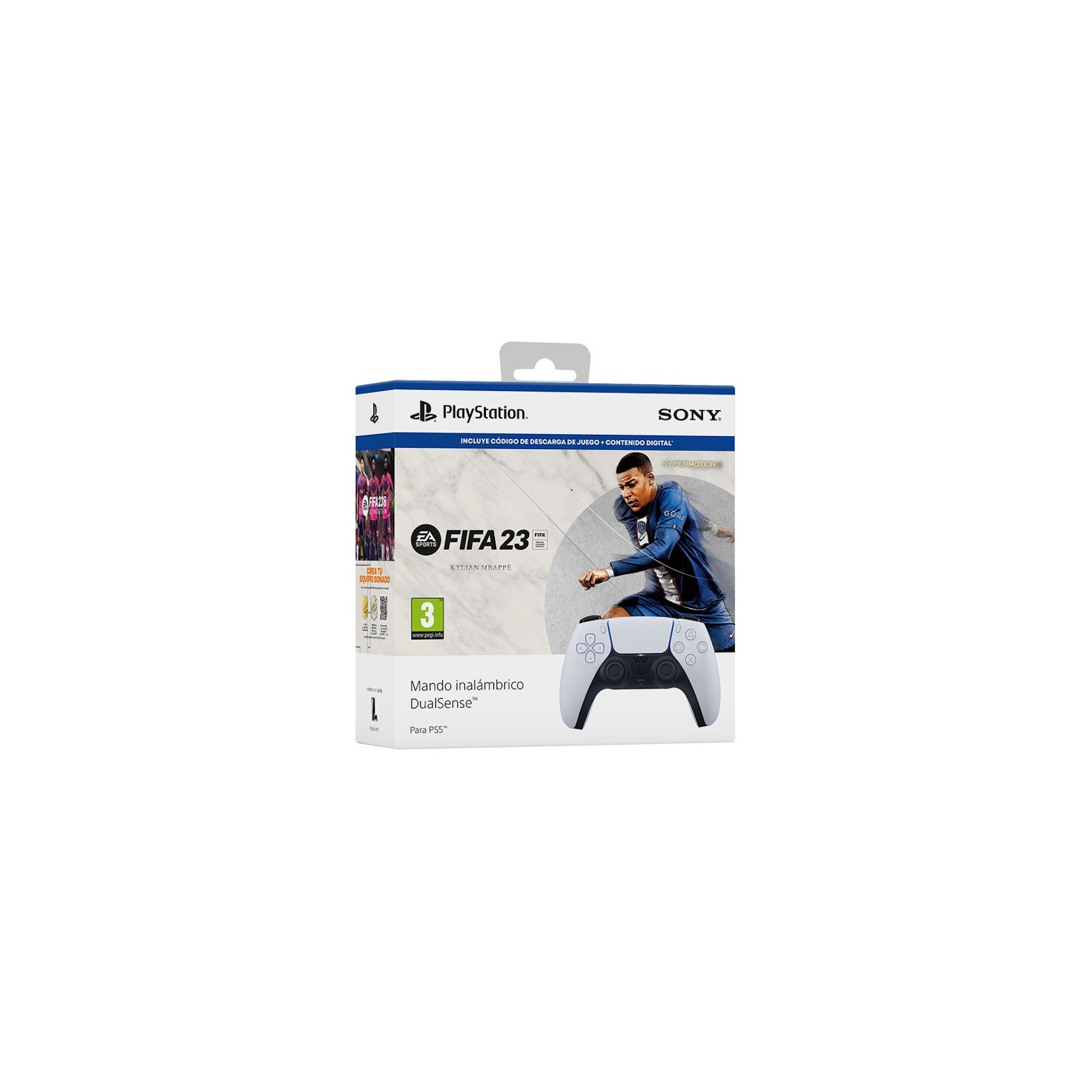 FIFA 23 CODIGO DE DESCARGA + CONTENIDO DIGITAL + DUALSENSE WIRELESS CONTROLLER WHITE (BLANCO)