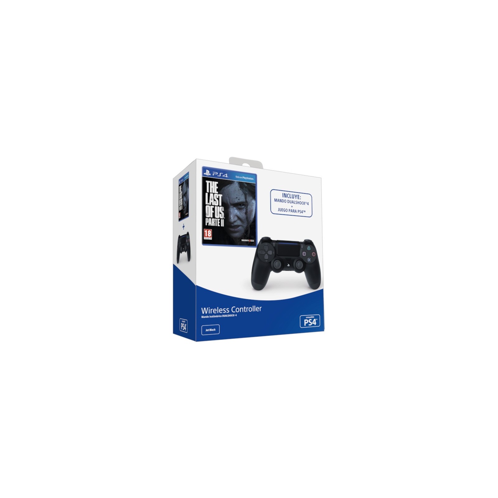 THE LAST OF US PARTE II + DUAL SHOCK 4 WIRELESS JET BLACK (NEGRO) IMP