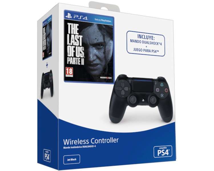 THE LAST OF US PARTE II + DUAL SHOCK 4 WIRELESS JET BLACK (NEGRO) IMP