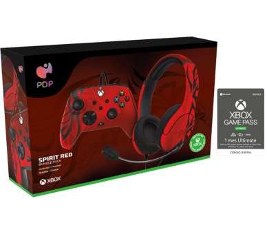 PDP PACK SPIRIT RED (WIRED CONTROLLER + GAMING HEADSET) + GAME PASS 1 MES (XBONE)