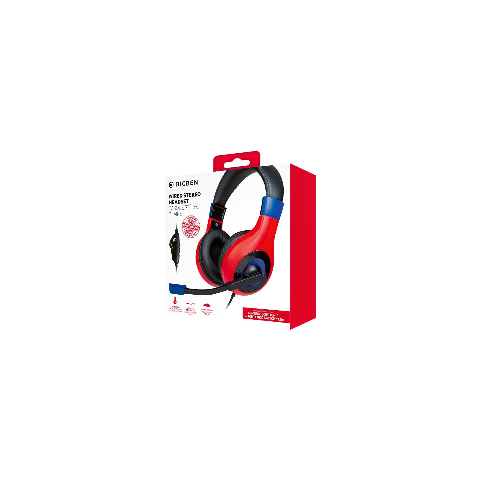 BIGBEN WIRED STEREO HEADSET (ROJO/AZUL) (LITE)