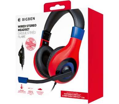 BIGBEN WIRED STEREO HEADSET (ROJO/AZUL) (LITE)