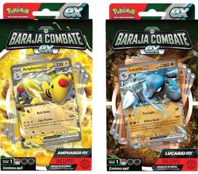 POKEMON JUEGO DE CARTAS.BARAJA COMBATE EX (LUCARIO EX / AMPHAROS EX)  (ESP)