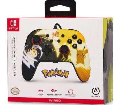 POWER A ENHANCED WIRED CONTROLLER POKEMON PIKACHU VS MEOWTH