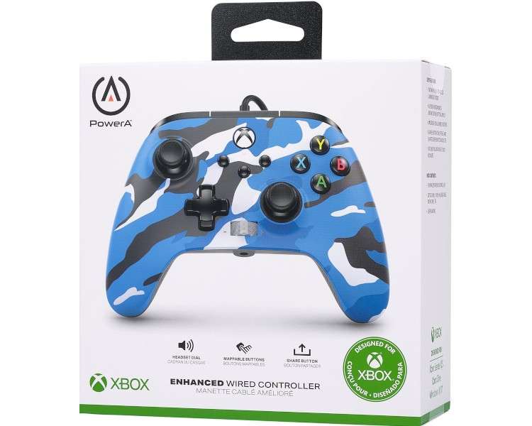 POWER A ENHANCED WIRED CONTROLLER BLUE CAMO (AZUL) (XBONE/PC)