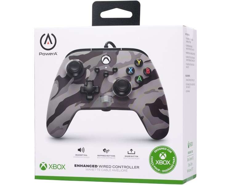 POWER A ENHANCED WIRED CONTROLLER GREY ARTIC CAMO (GRIS) (XBONE/PC)